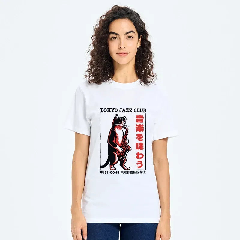 Kyoto-Lion Retro Jazz Cat Poster Classic T-Shirt