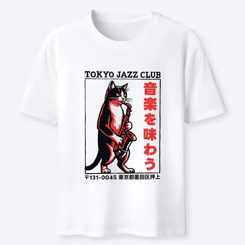 Kyoto-Lion Retro Jazz Cat Poster Classic T-Shirt