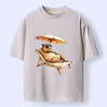 Kyoto-Lion Funny Capybara Chilling Under The Sun Washed T-Shirt