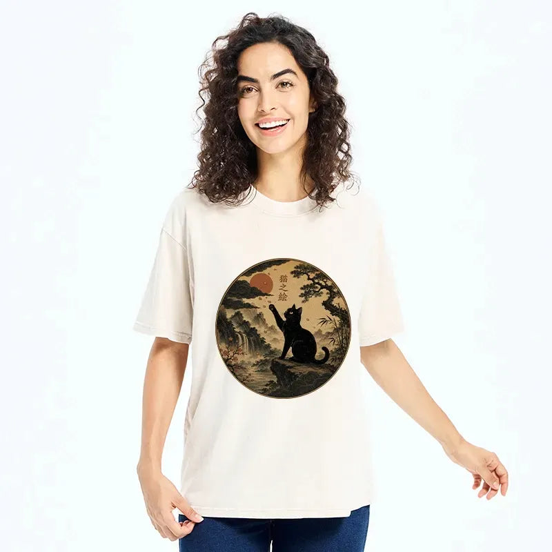 Kyoto Lion Cat Tee for Streetwear