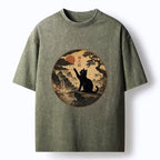 Serene Nature Scene Cat T-Shirt for Vacation