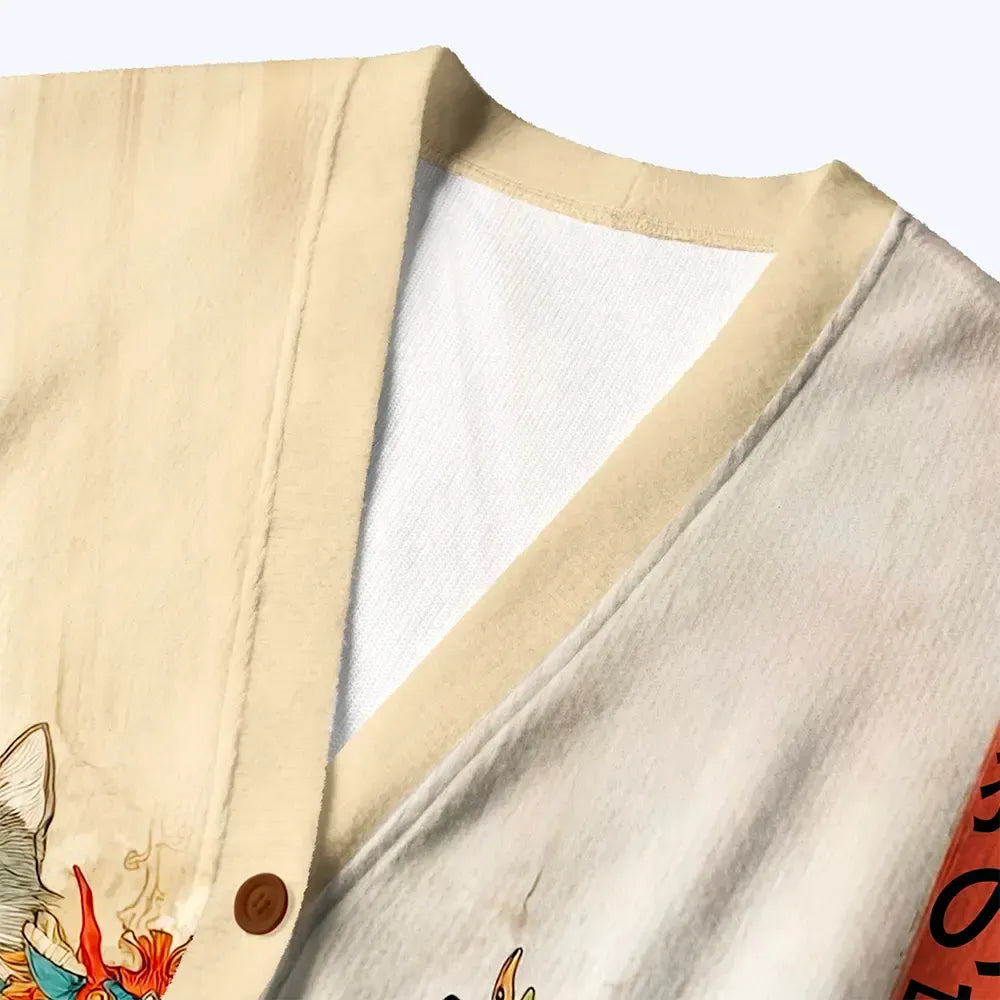 Japanese Cat Cardigan Sweater for Daily Wear