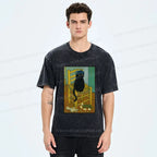 Kyoto-Lion Black Cat or Van Gogh Washed T-Shirt