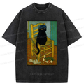 Kyoto-Lion Black Cat or Van Gogh Washed T-Shirt