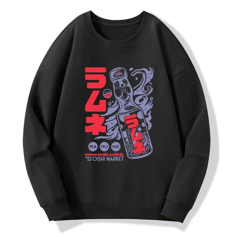 Kyoto-Lion Ramune Print Japanese Sweatshirt