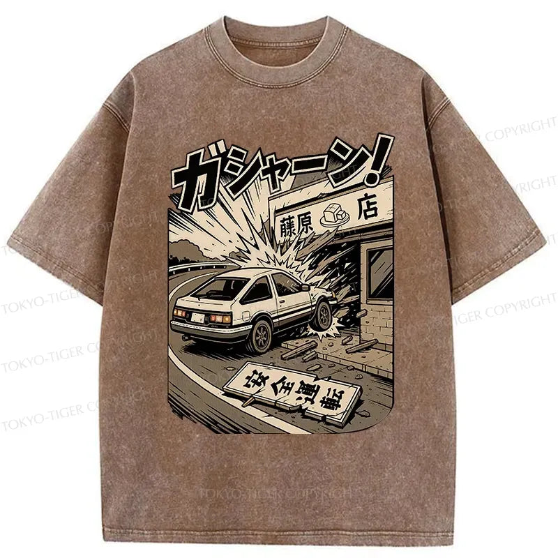 Kyoto-Lion The Car That Collided Washed T-Shirt