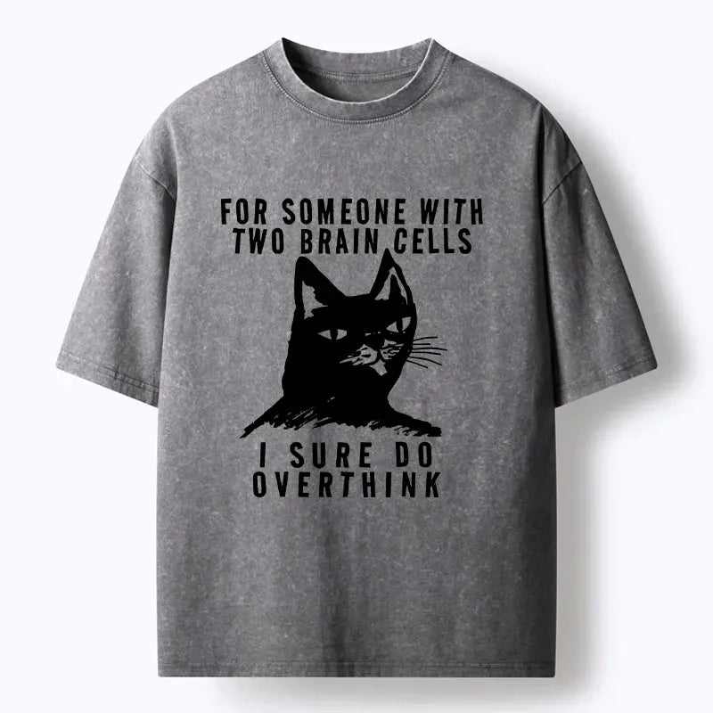Japanese Washed Cat T-Shirt for Daily Wear
