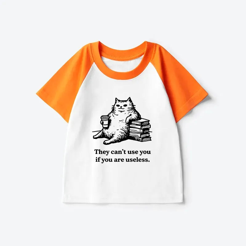 Kyoto-Lion Cat Proving Uselessness Is A Superpower Kids Raglan T-shirt