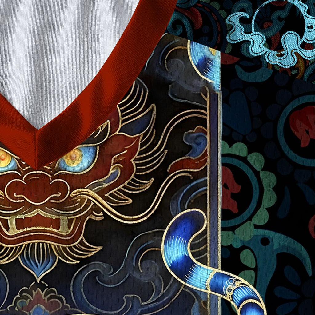 Kyoto-Lion Forge Yourself Azure Tiger Paneled Long Sleeve Jersey