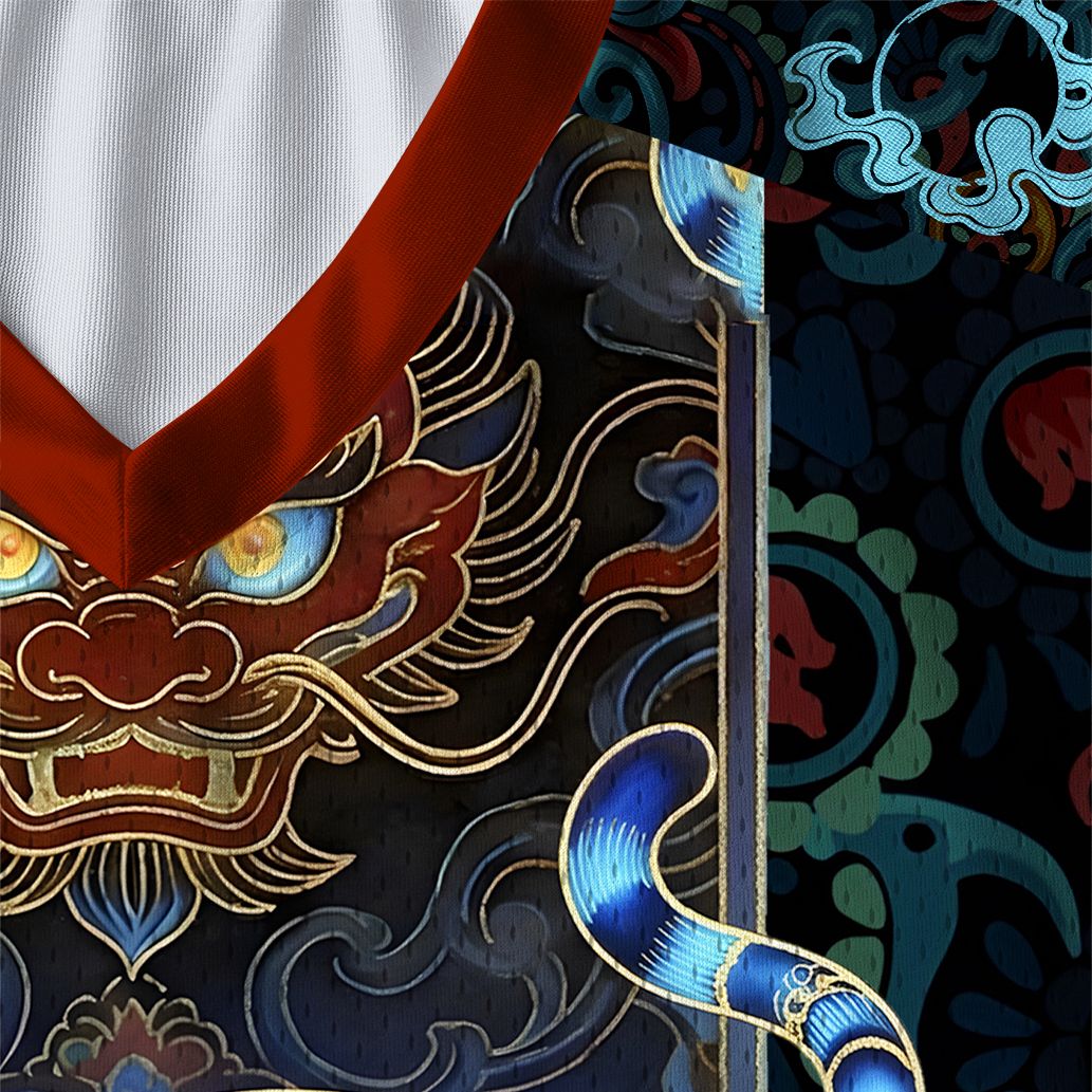 Kyoto-Lion Forge Yourself Azure Tiger Paneled Long Sleeve Jersey