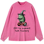 Japanese Frog Riding Scooter Long Sleeve T-Shirt