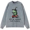 Japanese Frog Riding Scooter Long Sleeve T-Shirt