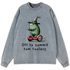 Japanese Frog Riding Scooter Long Sleeve T-Shirt