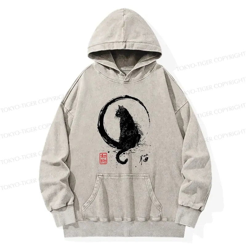 Japanese Black Cat Hoodie Free Shipping