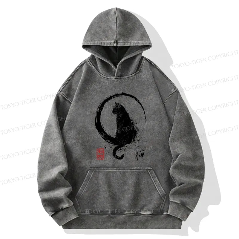 Japanese Black Cat Hoodie Free Shipping