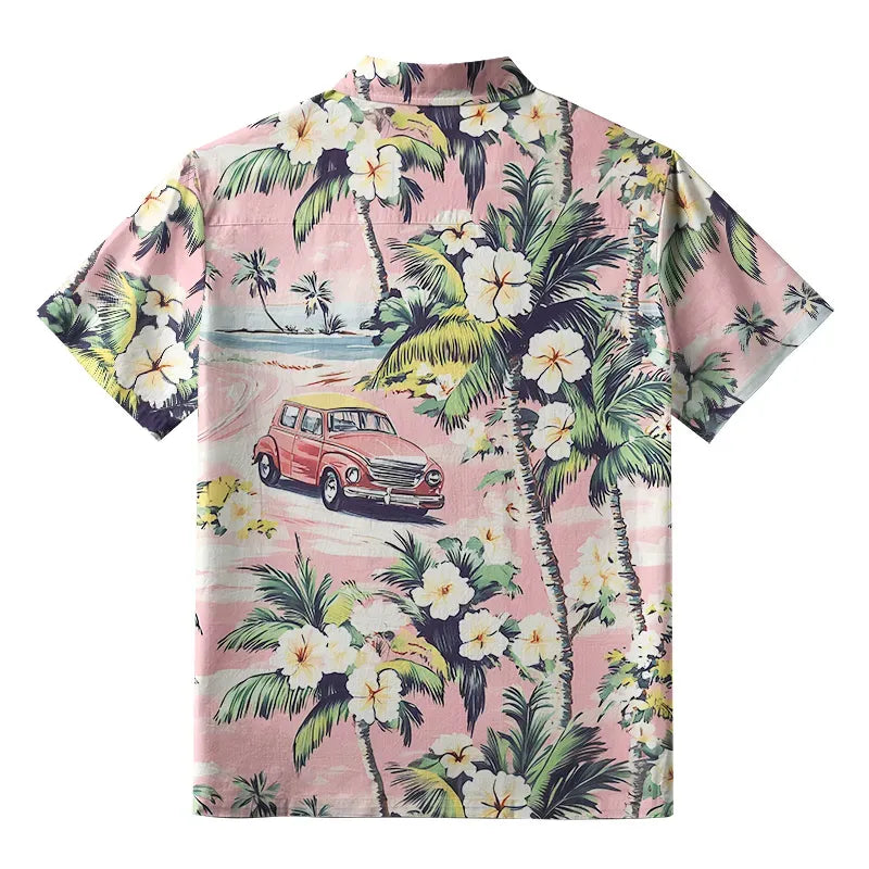 Japanese Vintage Aloha Shirt for Summer Vacation