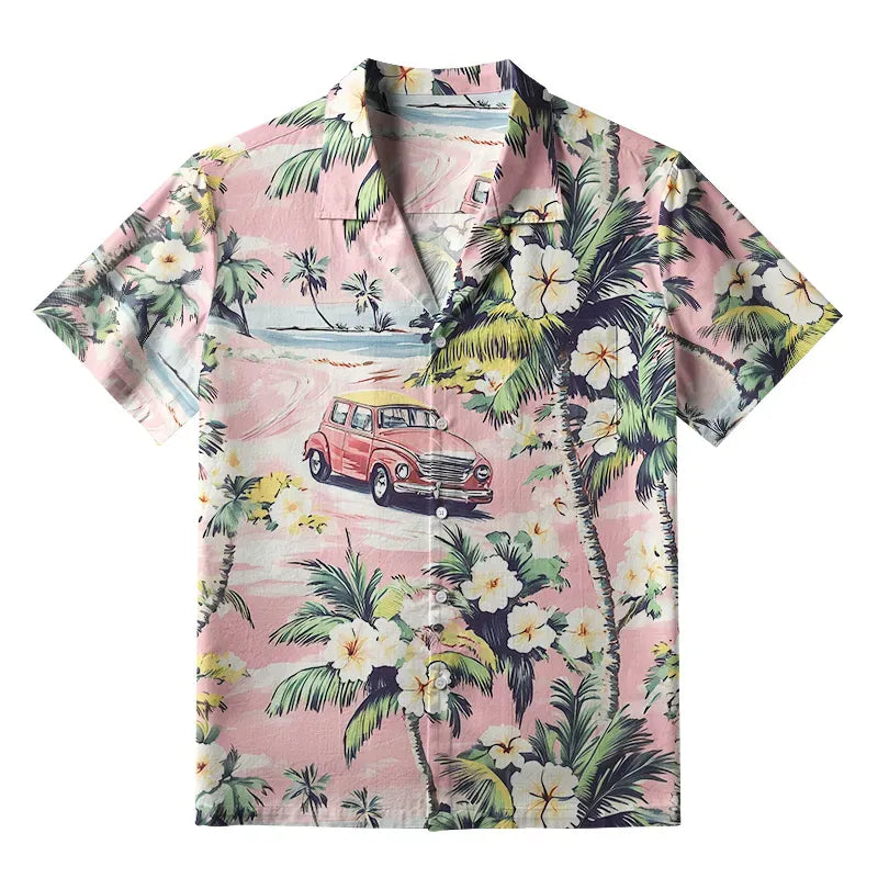Unisex Hawaiian Shirt with Japanese Print for Daily Wear
