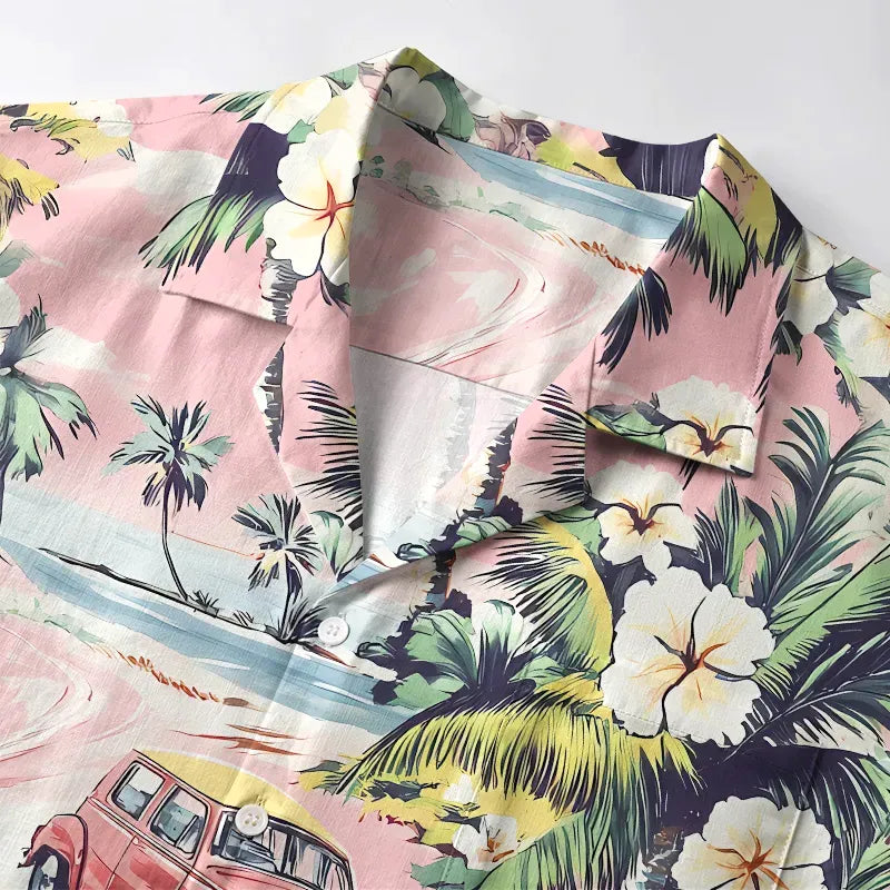 Japanese Vintage Aloha Shirt for Summer Vacation