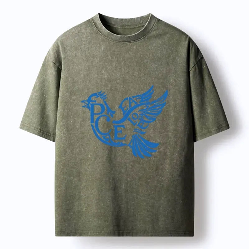 Peace dove ukiyo-e t-shirt for streetwear