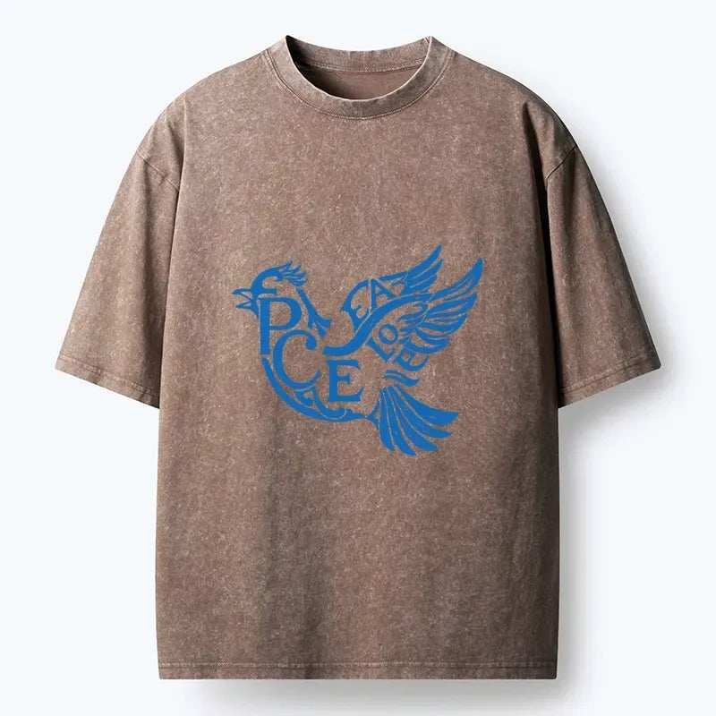Kyoto-Lion Peace Dove Washed T-Shirt
