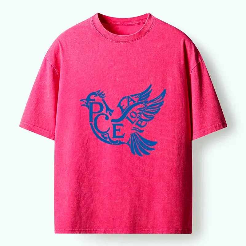Kyoto-Lion Peace Dove Washed T-Shirt