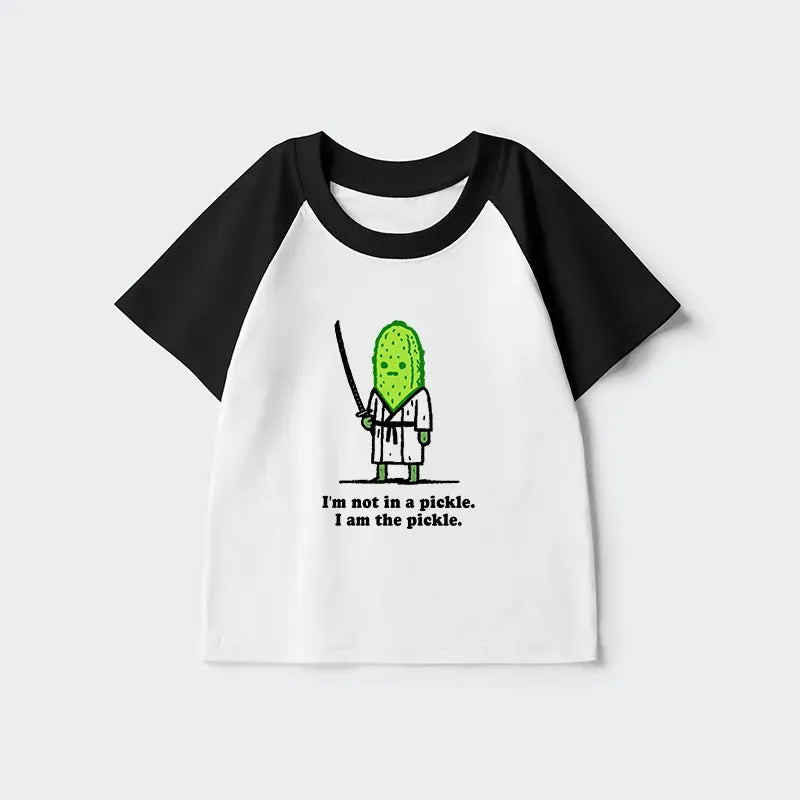 Kyoto-Lion Funny Cucumber Samurai Kids Raglan T-shirt