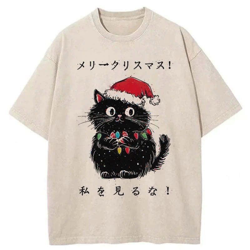 Best Seller Black Cat Washed T-Shirt