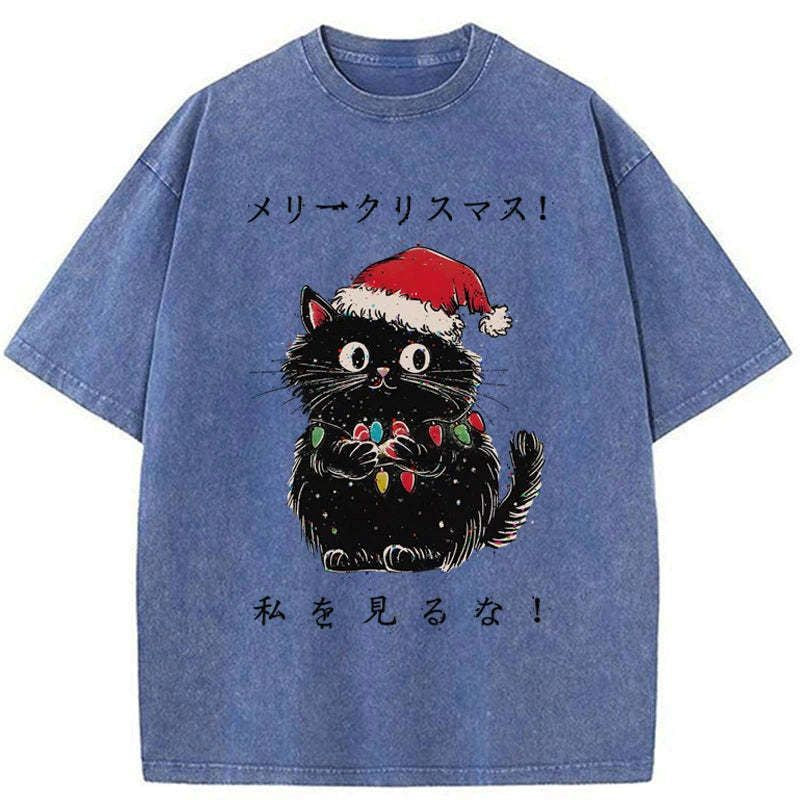Best Seller Black Cat Washed T-Shirt