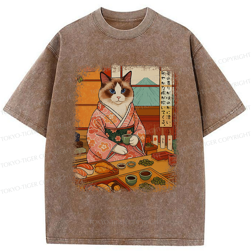 Japanese Ukiyo-e Cat Princess T-Shirt