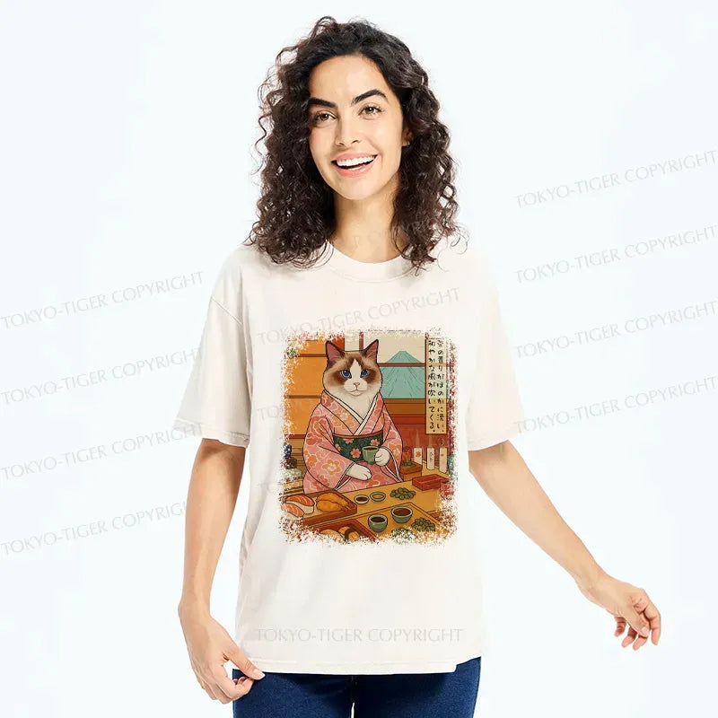 Japanese Ukiyo-e Cat Princess T-Shirt