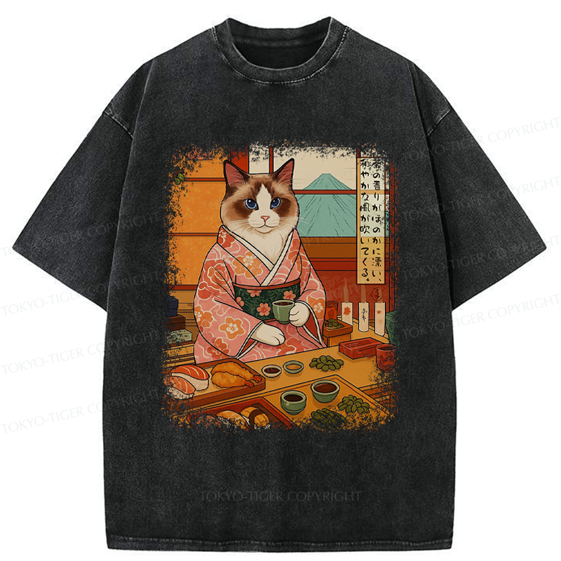 Japanese Ukiyo-e Cat Princess T-Shirt