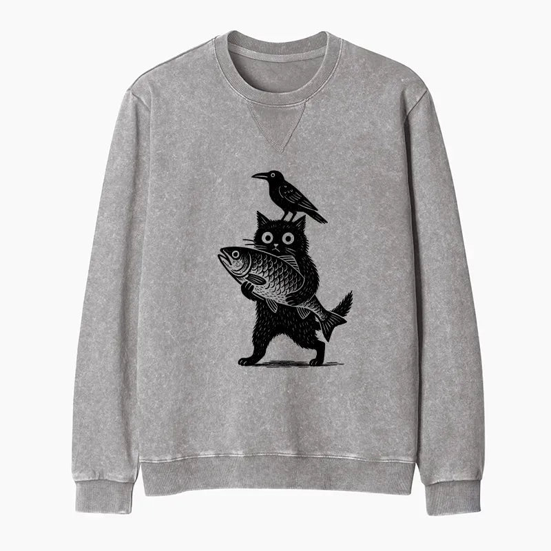Washed Terry Sweatshirt for Daily Wear