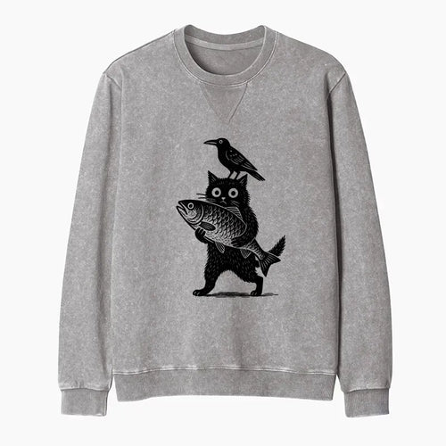 Washed Terry Sweatshirt for Daily Wear