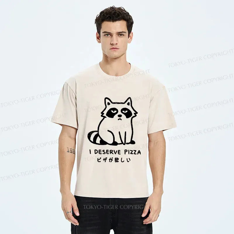 Vintage Raccoon Pizza T-Shirt for Summer