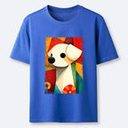 Kyoto-Lion Retro Abstract Color Block Puppy Art Classic T-Shirt