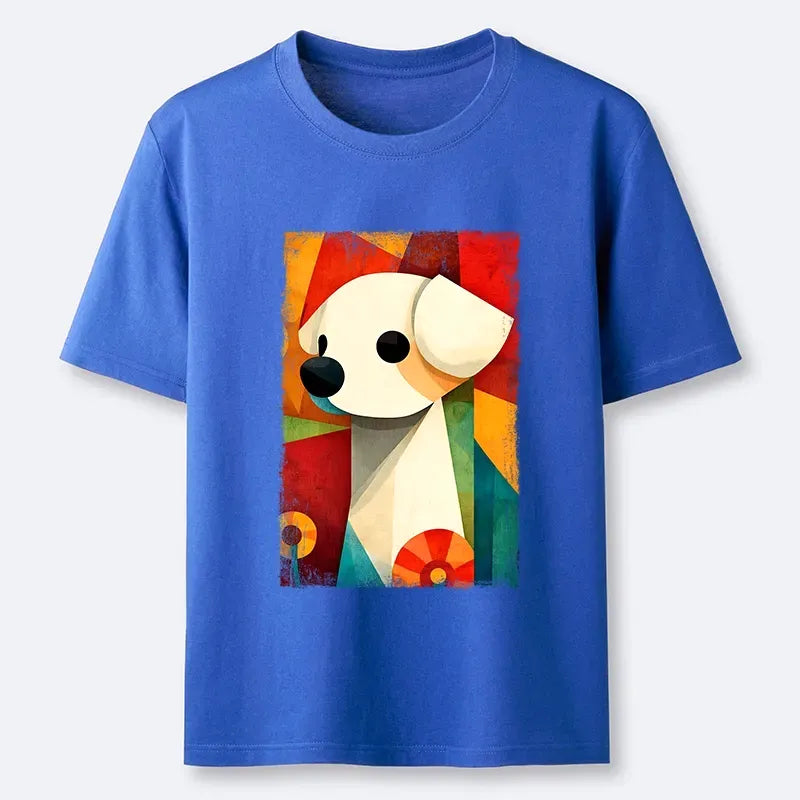 Kyoto-Lion Retro Abstract Color Block Puppy Art Classic T-Shirt