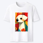 Japanese Abstract Color Block Tee for Streetwear
