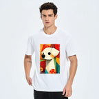 Retro Puppy Art T-Shirt for Summer