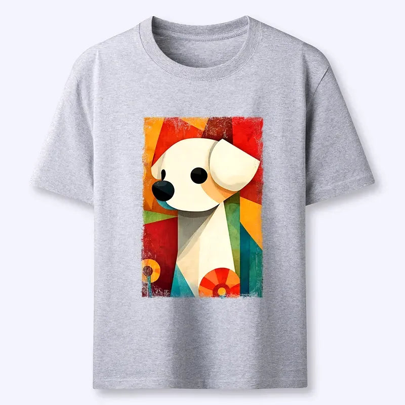 Japanese Abstract Color Block Tee for Streetwear