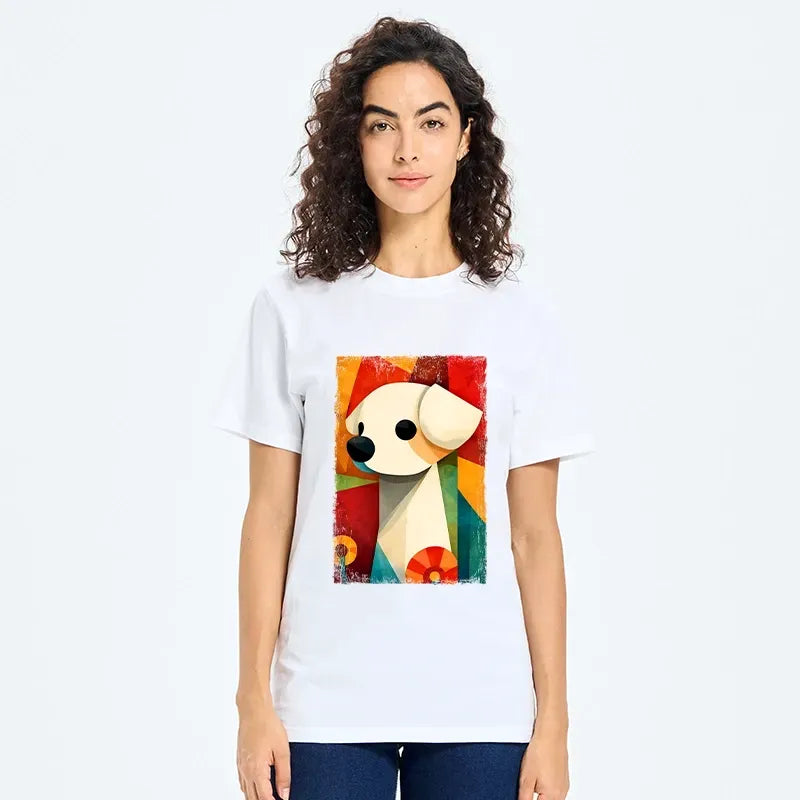 Japanese Abstract Color Block Tee for Streetwear