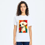 Japanese Abstract Color Block Tee for Streetwear