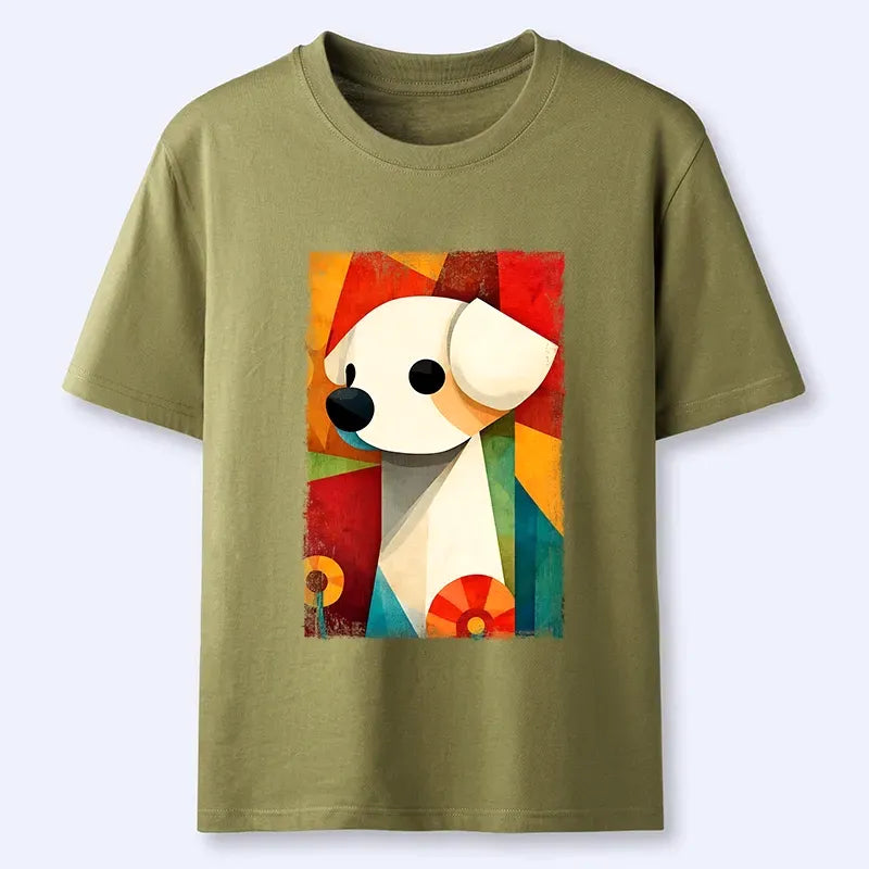 Kyoto-Lion Retro Abstract Color Block Puppy Art Classic T-Shirt