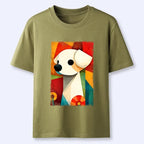 Kyoto-Lion Retro Abstract Color Block Puppy Art Classic T-Shirt