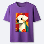 Retro Puppy Art T-Shirt for Summer