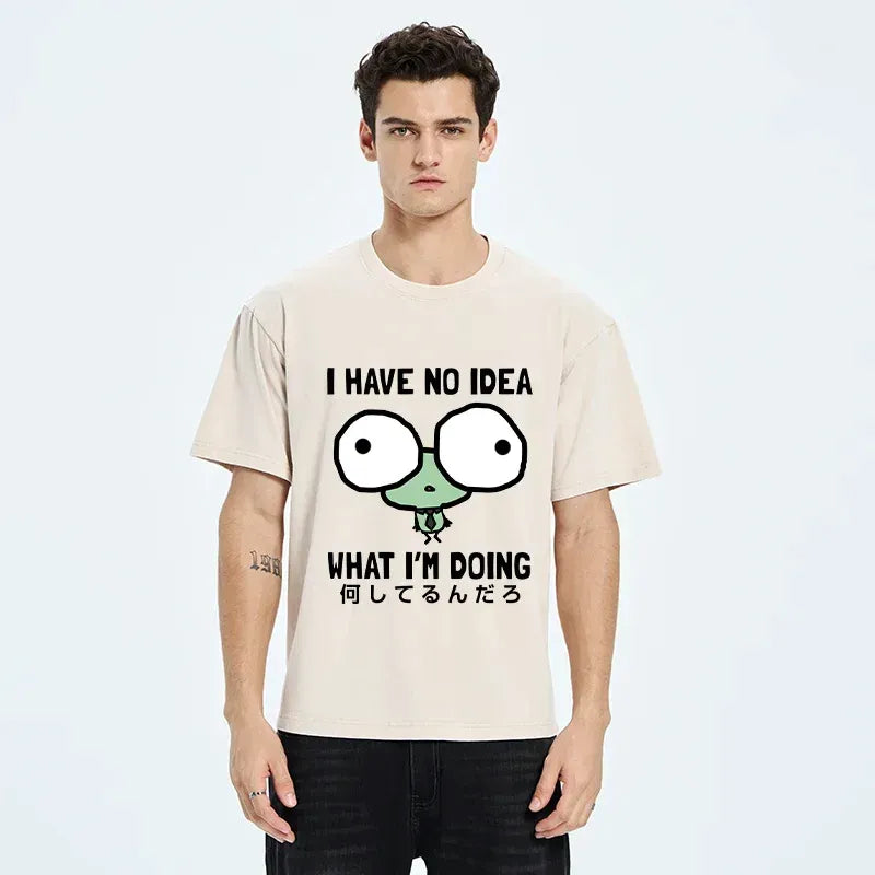 Kyoto-Lion Silly Frog At Work Washed T-Shirt
