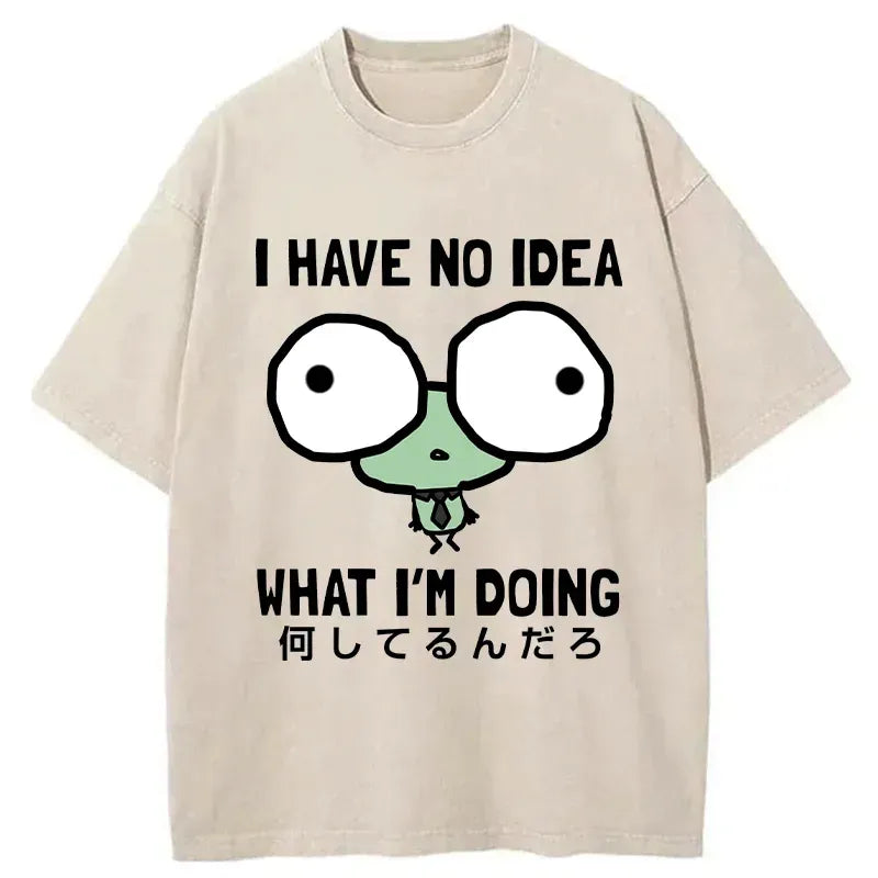 Kyoto-Lion Silly Frog At Work Washed T-Shirt