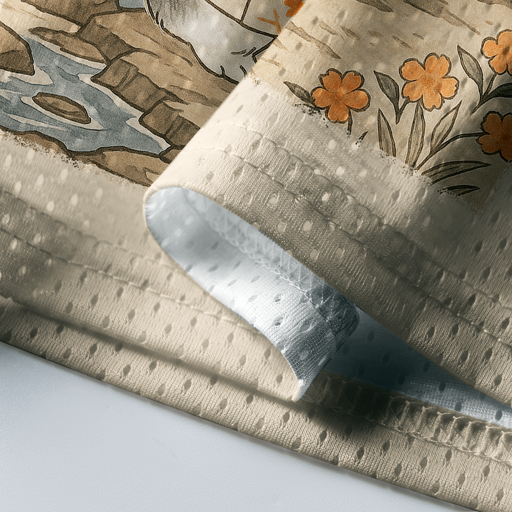 Kyoto-Lion Zen Bunny Tea Mesh Jersey