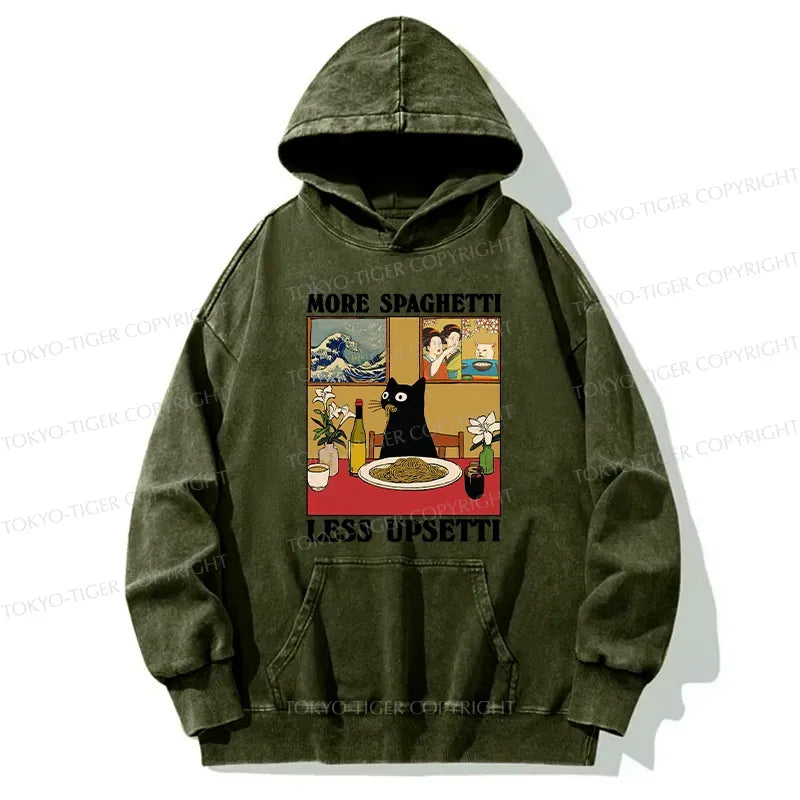 Kyoto Lion Cat Eating Pasta Hoodie for Daily Wear