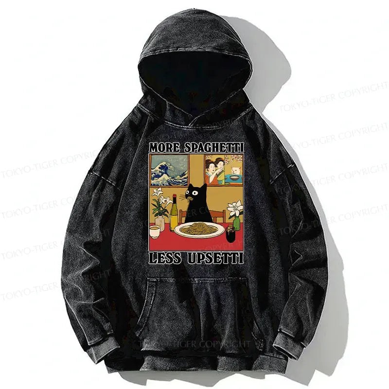 Kyoto Lion Cat Eating Pasta Hoodie for Daily Wear