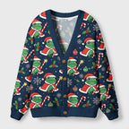 Kyoto-Lion Christmas Frog Ugly Cardigan Sweater